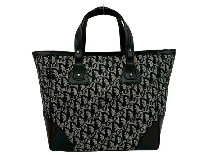 Christian Dior Trotter Muster Canvas Leder Tote Bag Schwarz - Ansicht 3