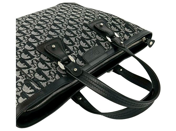 Christian Dior Trotter Muster Canvas Leder Tote Bag Schwarz - Ansicht 4