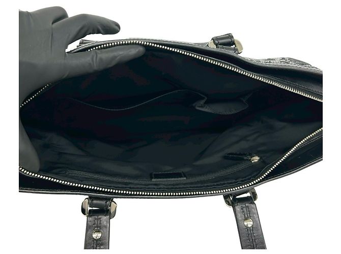 Christian Dior Trotter Muster Canvas Leder Tote Bag Schwarz - Ansicht 9