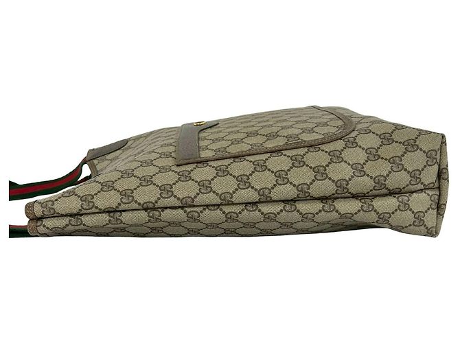 Borsa Tote in Pelle Gucci Vintage Sherry Line con Logo GG e Hardware Marrone - vista 5