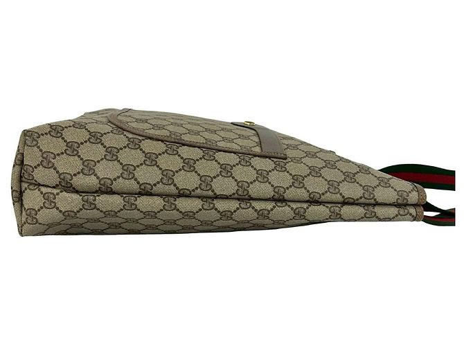 Borsa Tote in Pelle Gucci Vintage Sherry Line con Logo GG e Hardware Marrone - vista 6