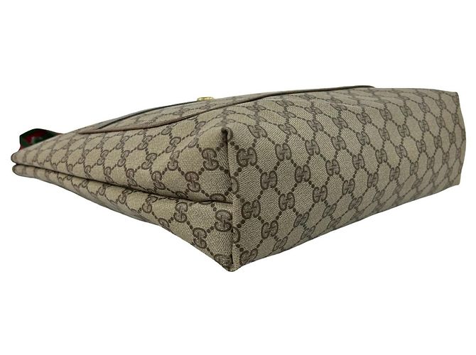 Borsa Tote in Pelle Gucci Vintage Sherry Line con Logo GG e Hardware Marrone - vista 7