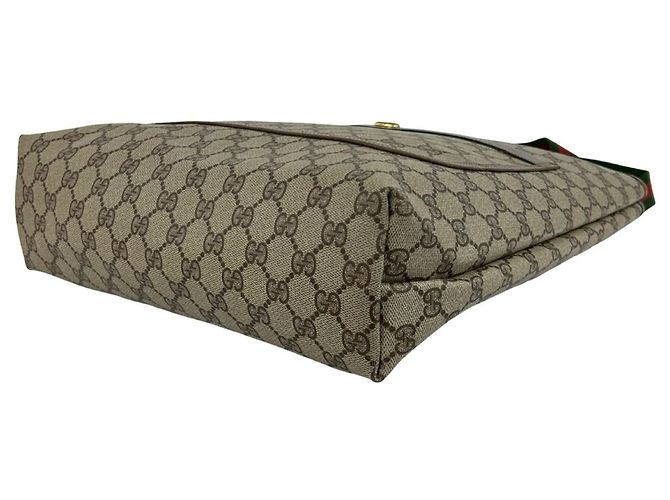 Borsa Tote in Pelle Gucci Vintage Sherry Line con Logo GG e Hardware Marrone - vista 8