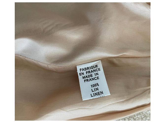 Autre Marque Falda Francesco Ferri de lino estampado de cebra beige dorado - vista 6
