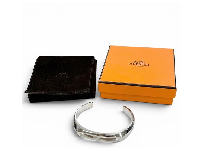 Hermès Hermes Delta Cuff Metallarmreif T5 Silber - Ansicht 2