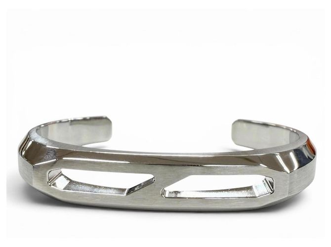 Hermès Hermes Delta Cuff Metallarmreif T5 Silber - Ansicht 3