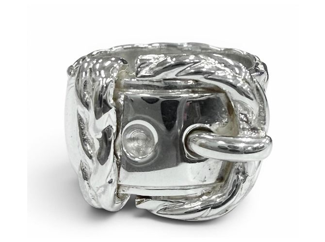Ring Hermès Anello a fascia Hermes Vintage Diane 925 Argento - vista 2