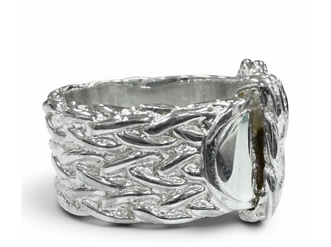 Ring Hermès Anello a fascia Hermes Vintage Diane 925 Argento - vista 5