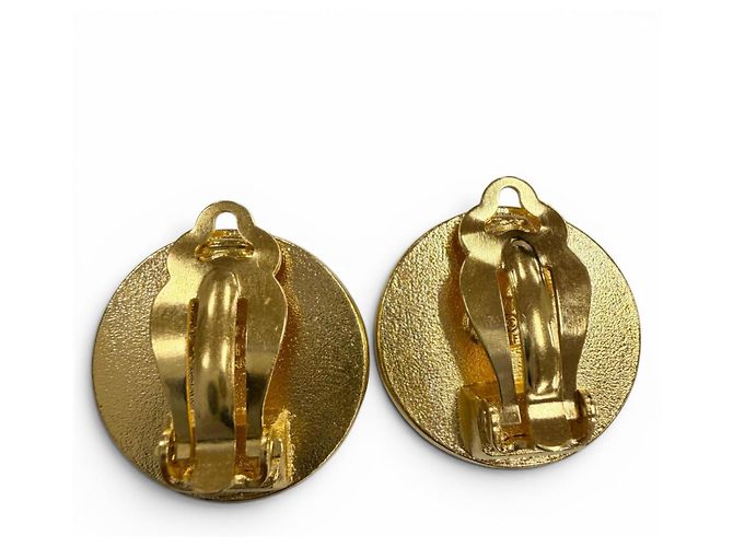 Orecchini a clip tondi Camellia Vintage Chanel D'oro - vista 2