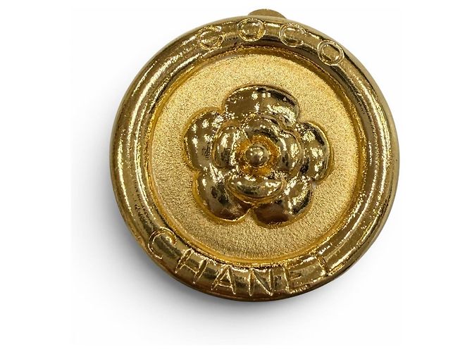Orecchini a clip tondi Camellia Vintage Chanel D'oro - vista 4