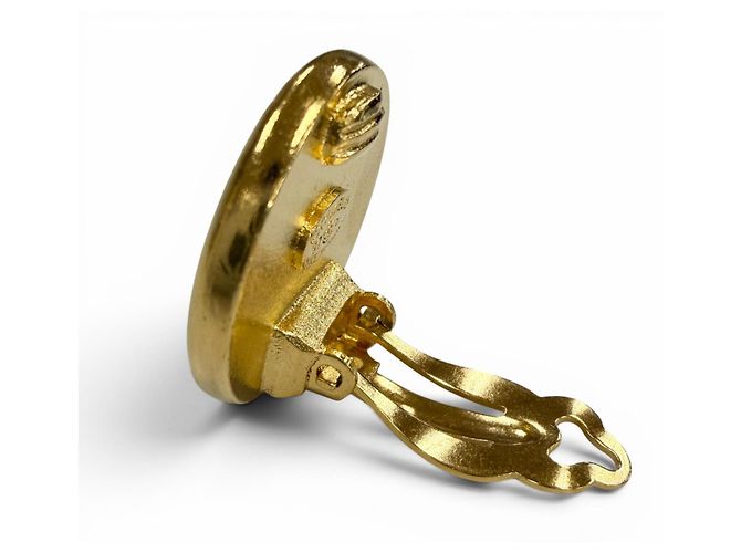 Orecchini a clip tondi Camellia Vintage Chanel D'oro - vista 5