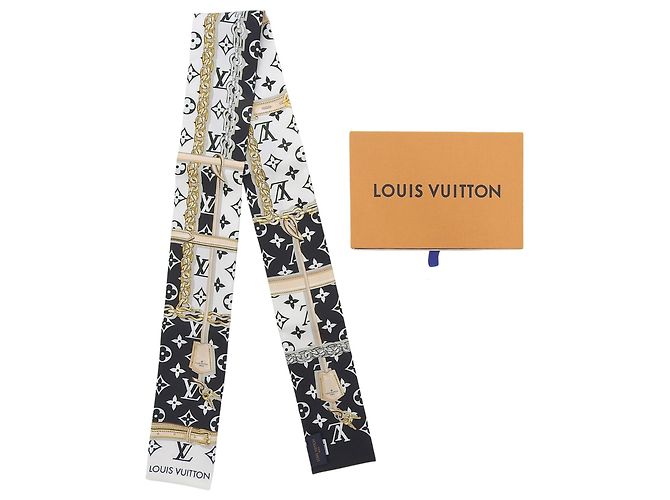 Foulard bandana in seta Louis Vuitton Nero - vista 2