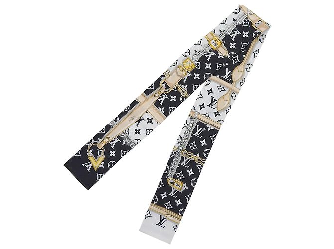 Foulard bandana in seta Louis Vuitton Nero - vista 3