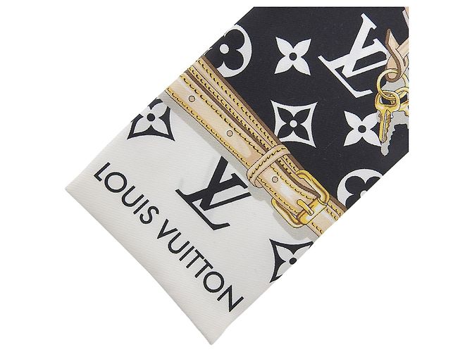Foulard bandana in seta Louis Vuitton Nero - vista 5