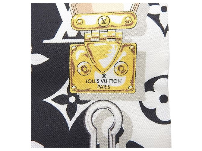 Foulard bandana in seta Louis Vuitton Nero - vista 8