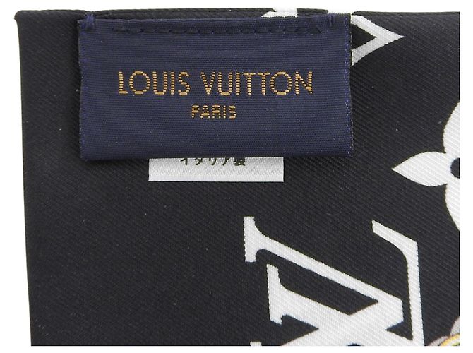 Foulard bandana in seta Louis Vuitton Nero - vista 9