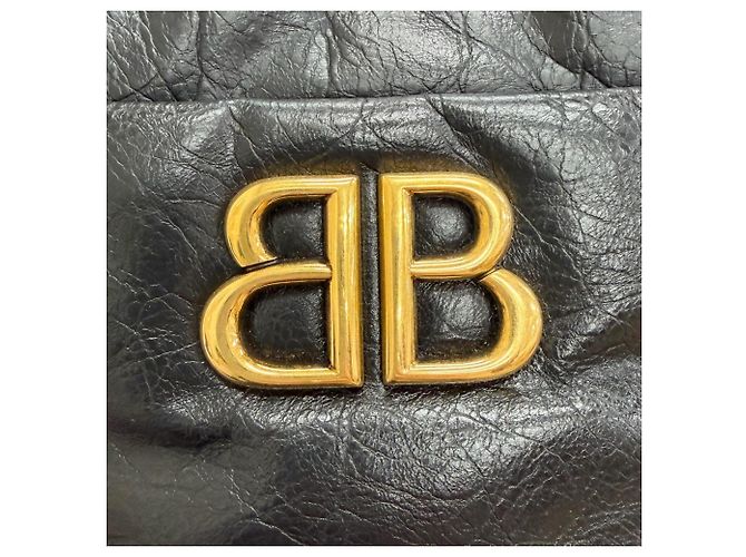 Borsa a tracolla Balenciaga in pelle di vitello nera Nero - vista 10
