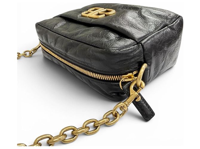 Borsa a tracolla Balenciaga in pelle di vitello nera Nero - vista 3