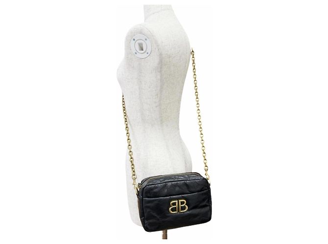 Borsa a tracolla Balenciaga in pelle di vitello nera Nero - vista 5