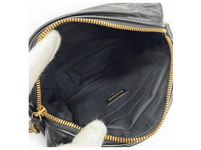 Borsa a tracolla Balenciaga in pelle di vitello nera Nero - vista 6