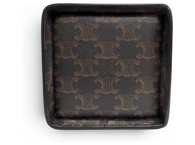 Céline Borsa Celine 19714 Strap Box Triomphe in tela Marrone - vista 5