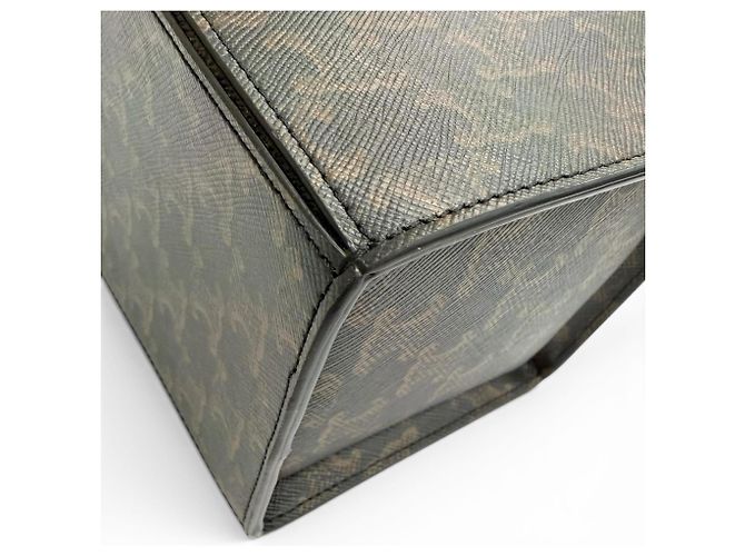 Céline Borsa Celine 19714 Strap Box Triomphe in tela Marrone - vista 8