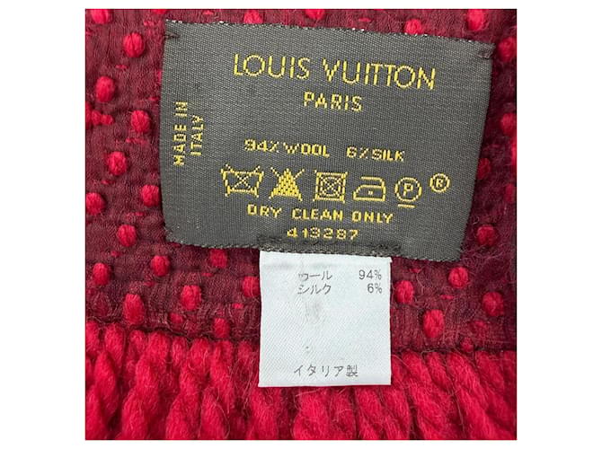 Louis Vuitton Ruby Woll-Seide-Stola Rot - Ansicht 6