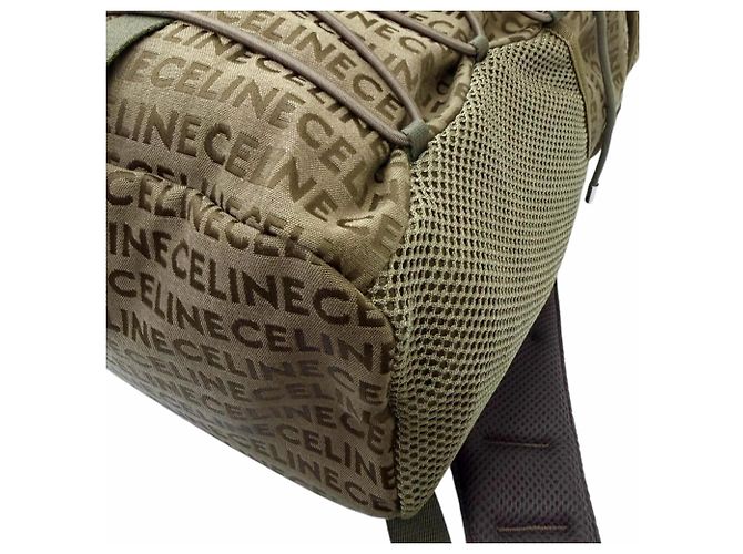 Céline Celine Khaki Canvas and Leather Backpack - view 7