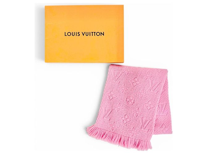 Stola con frange in lana e seta con monogramma rosa Louis Vuitton - vista 2