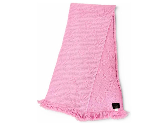 Stola con frange in lana e seta con monogramma rosa Louis Vuitton - vista 3