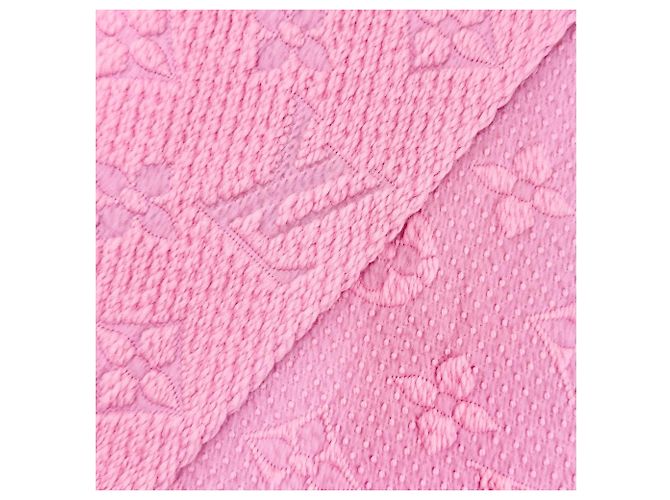 Stola con frange in lana e seta con monogramma rosa Louis Vuitton - vista 5