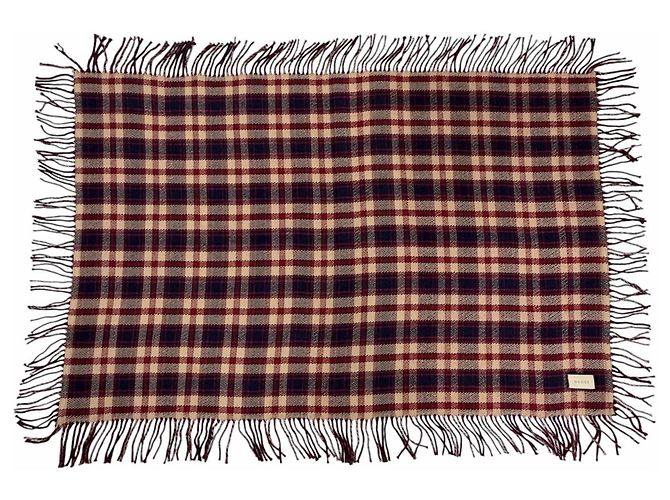 Gucci 649687 Wool Reversible Blanket Red Navy blue - view 2