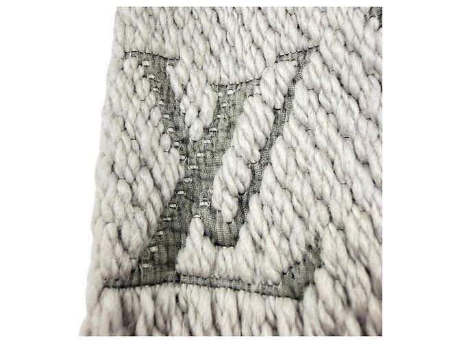 Sciarpa Louis Vuitton Logomania Monogram in lana e seta - vista 5