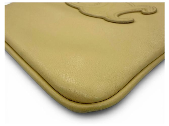Céline Borsa a tracolla Celine Cuile Triomphe Drawstring in pelle per cellulare Beige - vista 8