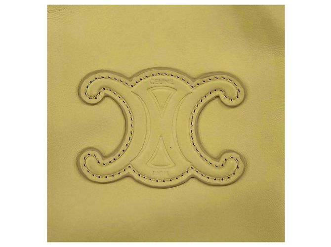 Céline Borsa a tracolla Celine Cuile Triomphe Drawstring in pelle per cellulare Beige - vista 9