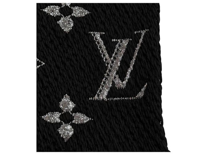 Sciarpa Logomania Shine Louis Vuitton Nero Argento - vista 5