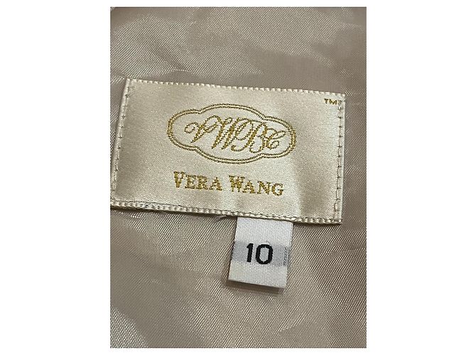 Vera Wang Couture Satin Abendkleid Blassgold Golden - Ansicht 5