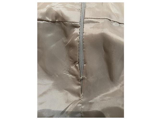 Vera Wang Couture Satin Abendkleid Blassgold Golden - Ansicht 6