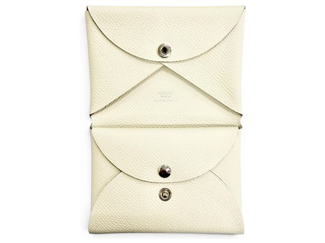 Hermès Monedero Hermes Calvi Duo Epsom Plata - vista 5