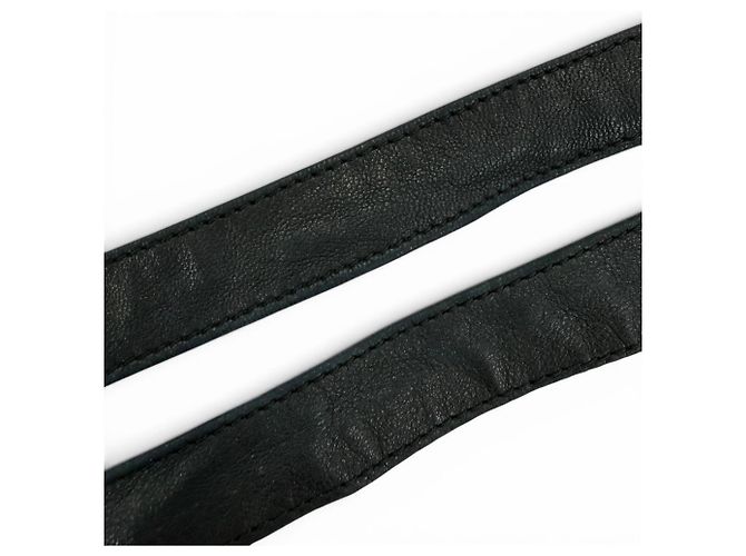 Timeless CHANEL Vintage C107 Coco Mark Chain Leather Ribbon Belt Gürtel Schwarz - Ansicht 8