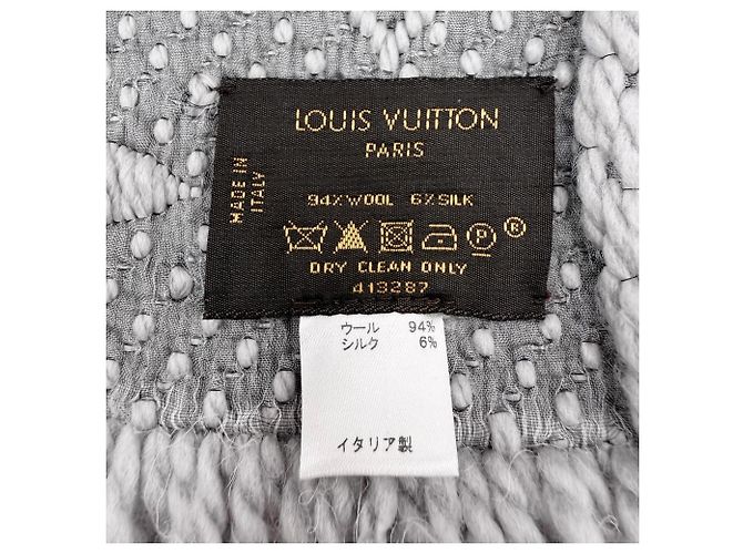 Stola con frange in lana e seta Logomania Louis Vuitton - vista 6