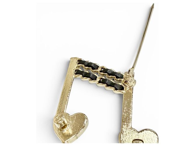 Spilla Chanel Coco Mark Heart Musical Note Multicolore D'oro - vista 4