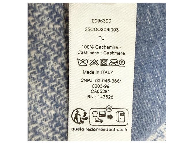 Stola in cashmere Christian Dior 25CDO309I093 Blu Crudo - vista 7