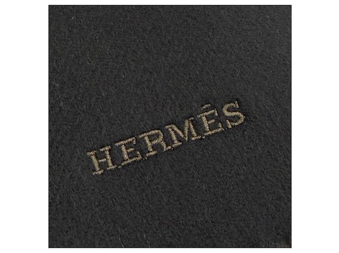 Hermès Stola in cashmere e pelle nera Hermes Nero - vista 5