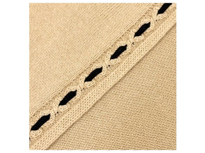 Stola in cashmere Chanel beige e nero - vista 4