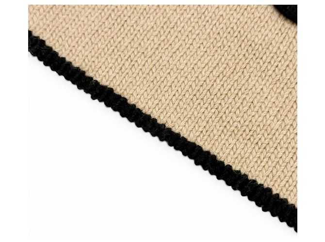Stola in cashmere Chanel beige e nero - vista 5