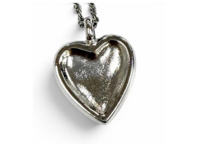 Collana in pizzo Chanel C24K Coco Mark Heart Nero Argento - vista 2