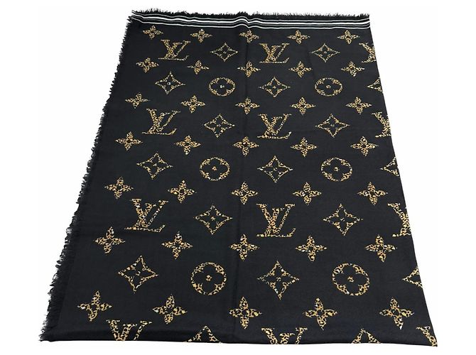 Stola in lana nera Louis Vuitton Nero - vista 5