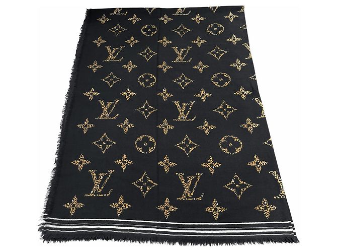 Stola in lana nera Louis Vuitton Nero - vista 8