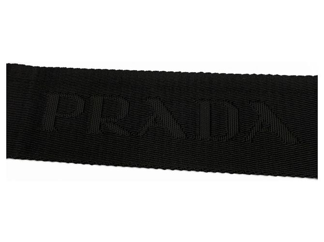 Borsa a Spalla Prada Nylon Pelle Re-Nylon Placca Logo Triangolo Nero - vista 10